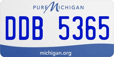 MI license plate DDB5365