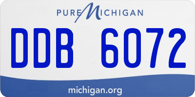 MI license plate DDB6072