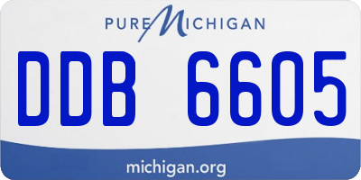 MI license plate DDB6605