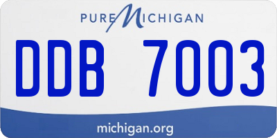 MI license plate DDB7003