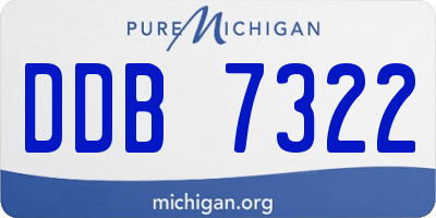 MI license plate DDB7322