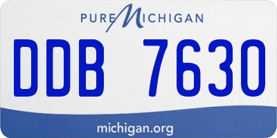 MI license plate DDB7630