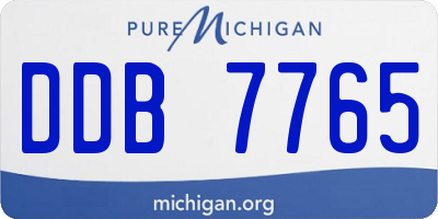 MI license plate DDB7765