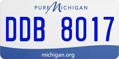 MI license plate DDB8017