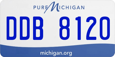 MI license plate DDB8120
