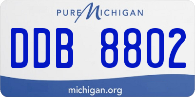 MI license plate DDB8802