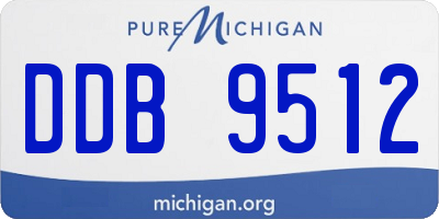 MI license plate DDB9512