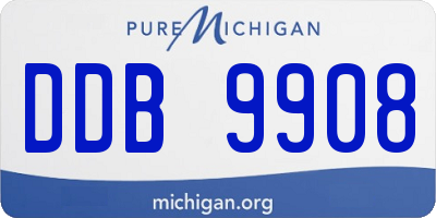MI license plate DDB9908