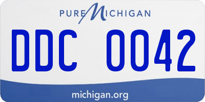 MI license plate DDC0042
