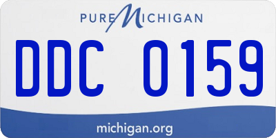 MI license plate DDC0159
