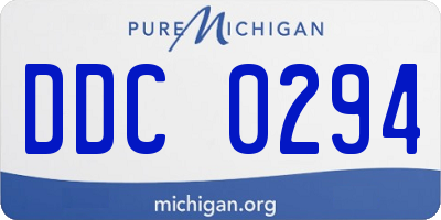 MI license plate DDC0294