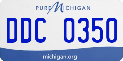 MI license plate DDC0350