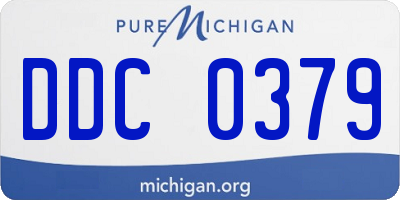 MI license plate DDC0379