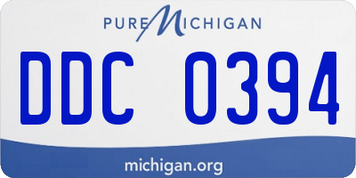 MI license plate DDC0394