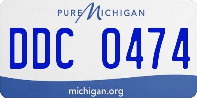 MI license plate DDC0474