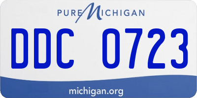 MI license plate DDC0723