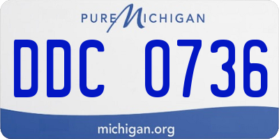 MI license plate DDC0736