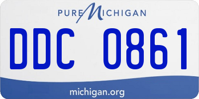 MI license plate DDC0861