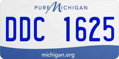 MI license plate DDC1625