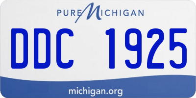 MI license plate DDC1925