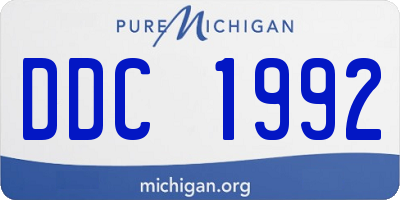 MI license plate DDC1992
