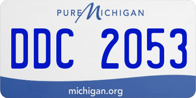 MI license plate DDC2053