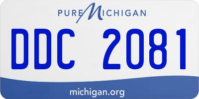 MI license plate DDC2081