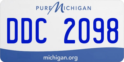 MI license plate DDC2098