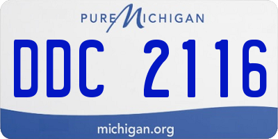 MI license plate DDC2116