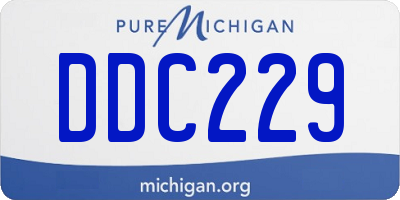 MI license plate DDC229