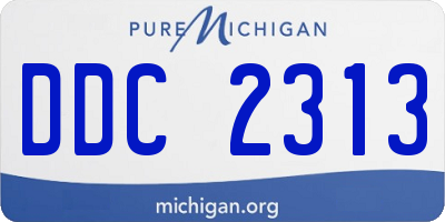 MI license plate DDC2313