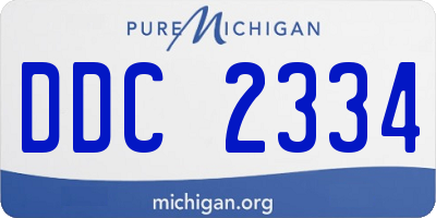 MI license plate DDC2334