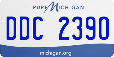 MI license plate DDC2390