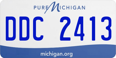 MI license plate DDC2413