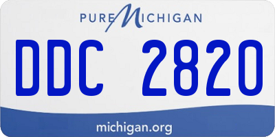 MI license plate DDC2820