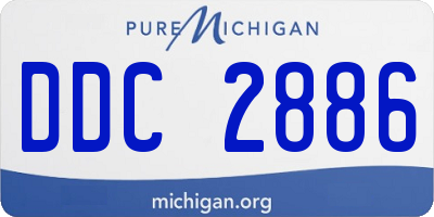 MI license plate DDC2886