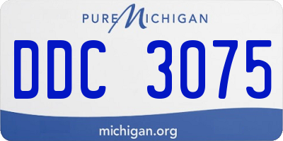 MI license plate DDC3075