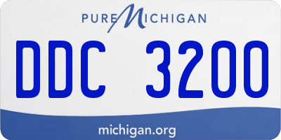 MI license plate DDC3200