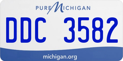 MI license plate DDC3582