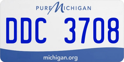 MI license plate DDC3708