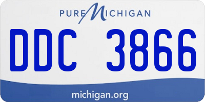 MI license plate DDC3866