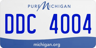 MI license plate DDC4004