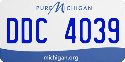 MI license plate DDC4039