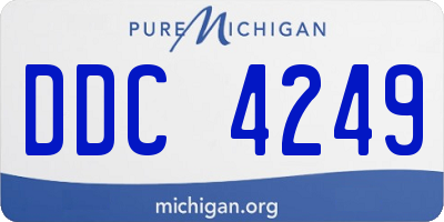 MI license plate DDC4249