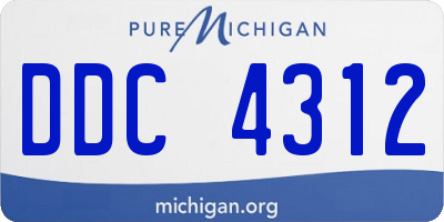MI license plate DDC4312
