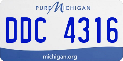 MI license plate DDC4316