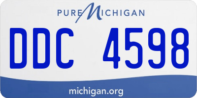 MI license plate DDC4598