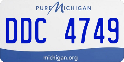 MI license plate DDC4749