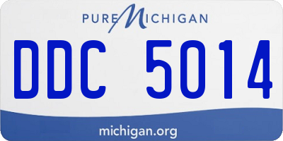 MI license plate DDC5014