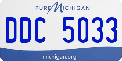 MI license plate DDC5033